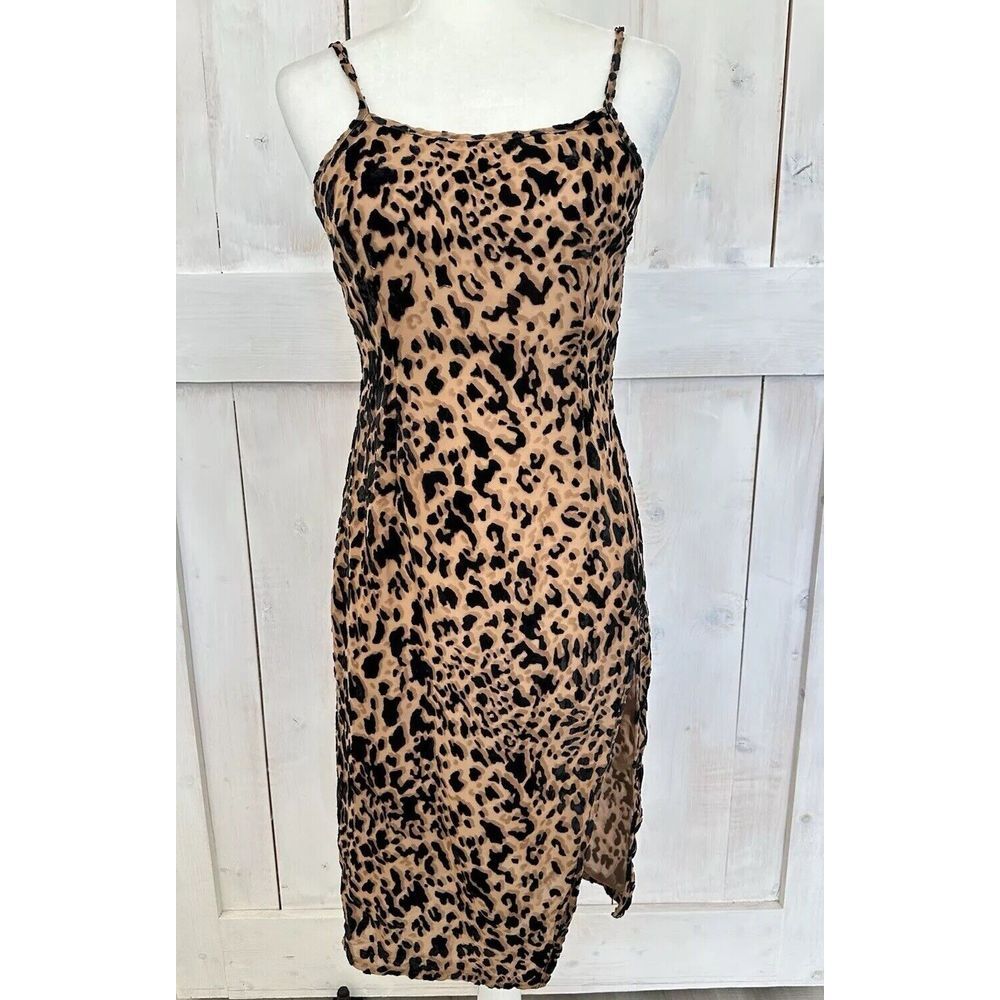 Jagger & Stone The Lindsay Midi Dress Animal Print NWT Size‎ 4 Brown Black $130